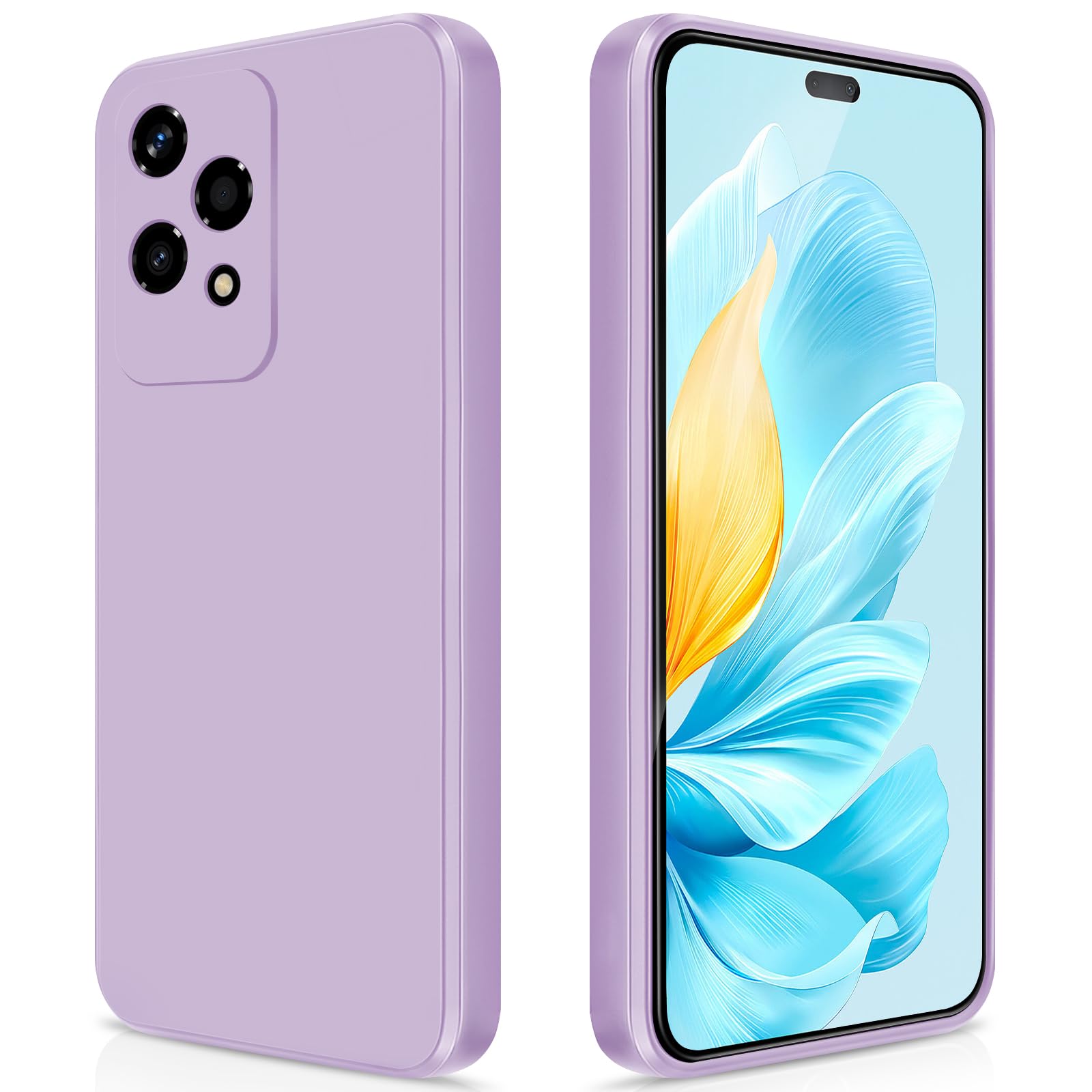 GiiYoon Case Compatible with Honor 200 Lite, Silky-Soft Touch Full-Body Protective Phone Silicone Case, Shockproof Cover with Microfiber Lining, Purple — image 1