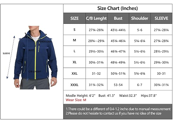 LITTLE DONKEY ANDY MEN’S WATERPROOF RAIN JACKET BREATHABLE WINDBREAKER OUTDOOR RAIN COAT WITH DETACHABLE HOOD BLUE/BLUE S