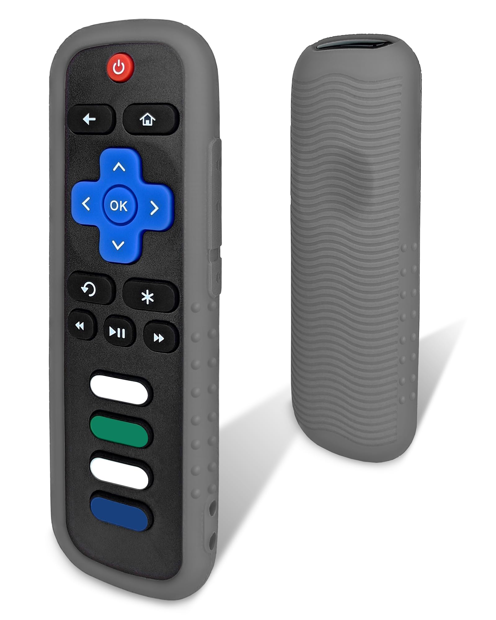 Protective Cover for Roku Remote - Environmentally Friendly Silicone Material, Drop-Proof, Dust-Proof, Washable, Compatible with Most Models of Roku Voice Remote Skin, Roku TV Remote Case (Gray) — image 1