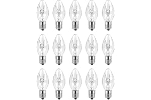 MMBGJKG （15pacK Salt Lamp Bulb-7 Watt Night Light Bulbs and Salt Lamps Replacement Bulbs,C7/7 Watt/120 V/45 Lumen,E12 Candelabra Base Light,Warm White - Dimmable