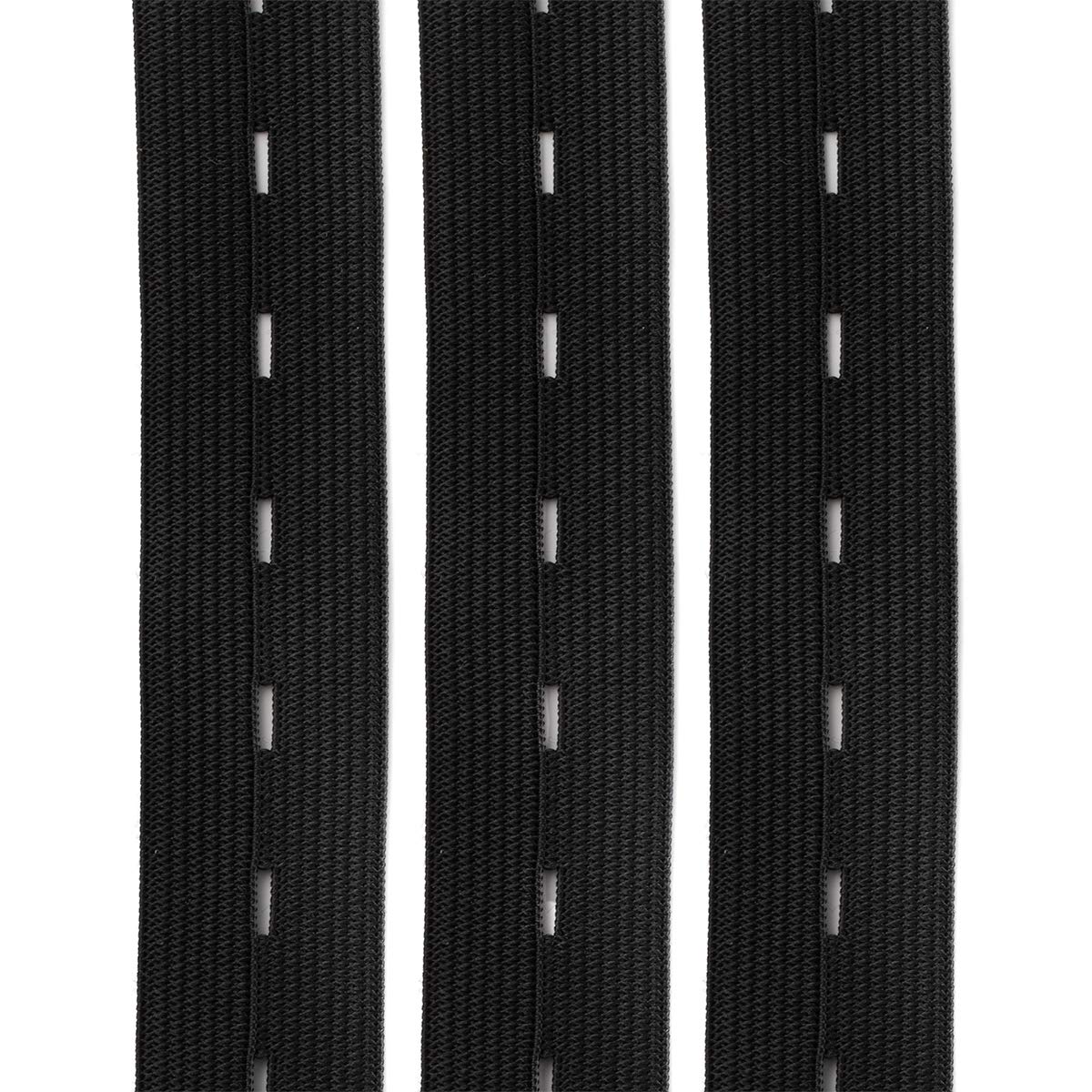 Realm Black & White Elastic Bands With Buttonhole for Trouser Waistbands, Maternity Clothes, Sewing, Knitting, Crafting (16mm, 19mm, 25mm) (Black, 25mm - 10 Metres)