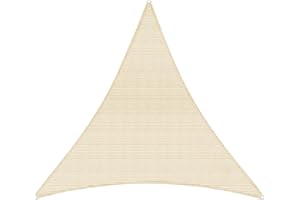 TANG 6' x 6' x 6' Sun Shade Sail Triangle Shade Canopy Patio Cover UV Block Permeable Cloth Fabric for Pergola Backyard Porch Deck Garden Carport Awning Outdoor Activity, Sand