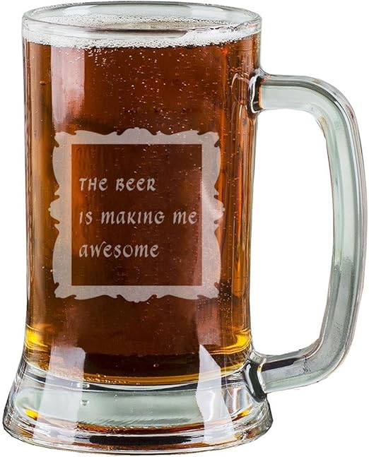 AnnaStoree 16 Oz Personalized Beer Mugs Etched Engraved