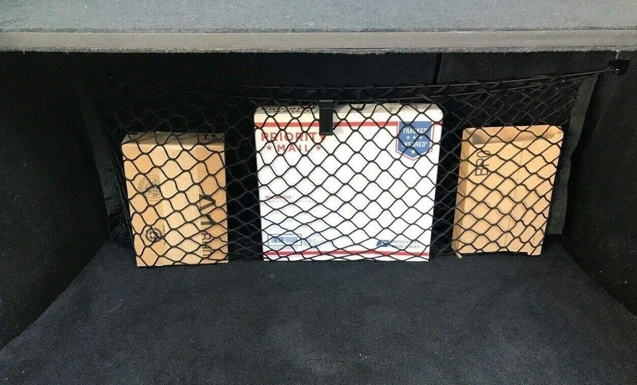Rear Trunk Area Black Vertical Rear Seats Envelope Style Storage Organizer Web Mesh Luggage Bungee Compartment Cargo Net [Red De Carga Del Maletero Trasero] for FIAT 500X 2016 2017 2018 2019 2020 NEW