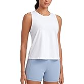 CRZ YOGA Women's Pima Cotton Sleeveless Loose Tank Tops Exercise Gym Yoga Tops Athletic Shirts