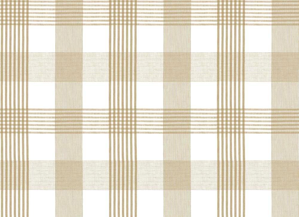 140cm DIAMETER ROUND PVC/VINYL TABLECLOTH - BEIGE & WHITE CHECK