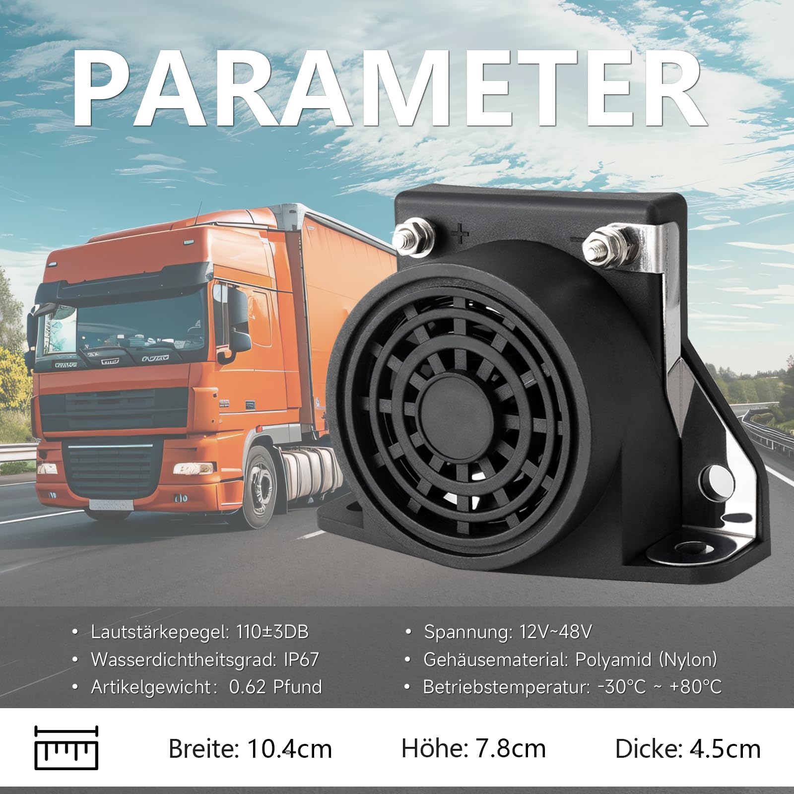 Warnsignal Rückfahr Rückfahrwarner Warner Warnton Beeper Piepser 105dB 12V-48V, Piepser Rückfahr Signal Warnsignal Beeper Rückfahrwarner Auto Backup Alarm 12V FARBIN 4