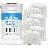 CleanEspresso - Breville Cleaning Kit - 40 Cleaning Tablets and 6 Water Filters for Breville Espresso Machines - 2g Espresso