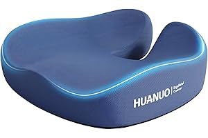 HUANUO Ergonomic Seat Cushion for Office Chair, Extra Large Car Seat Cushion, Tailbone and Back Support, Cooling Gel Enhanced, 4-Zone Pressure Relief Chair Cushions for Office, Car, Wheelchair
