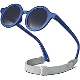 RIVBOS Baby Aviator Wrap Polarized UV400 Sunglasses Soft Frame Secure Strap Toddler,Infant and Newborn (0-18 Months) RBK068