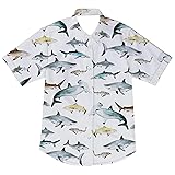 Boys Shark Button Down Shirt Toddler Kids Uniform