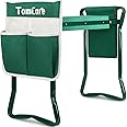 TomCare Garden Kneeler Seat Garden Bench Garden Stools Foldable Stool with Tool Bag Pouch EVA Foam Pad Outdoor Portable Kneel