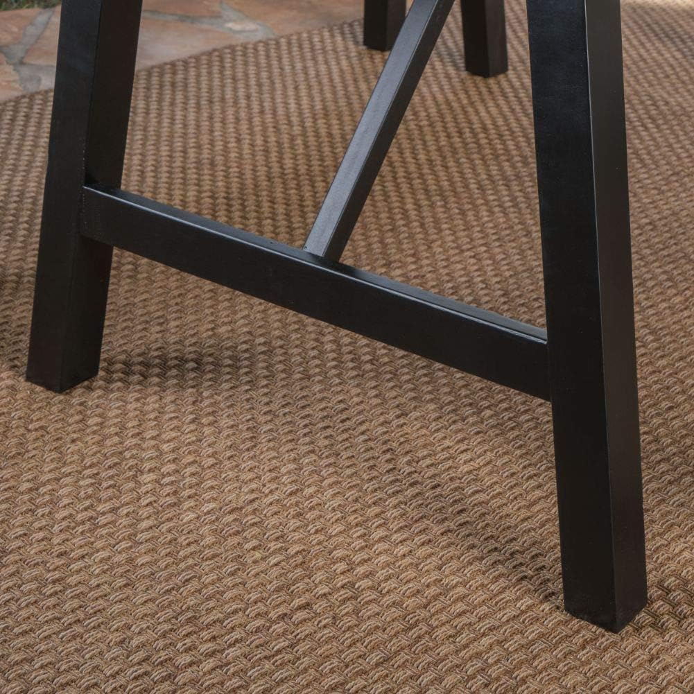 Christopher Knight Home Borocay Outdoor Acacia Wood Dining Table, Light Grey Wash Pu / Pu/Black : Garden & Outdoor