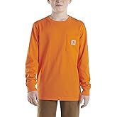 Carhartt Boys' Long-Sleeve Logo Sleeve Pocket T-Shirt