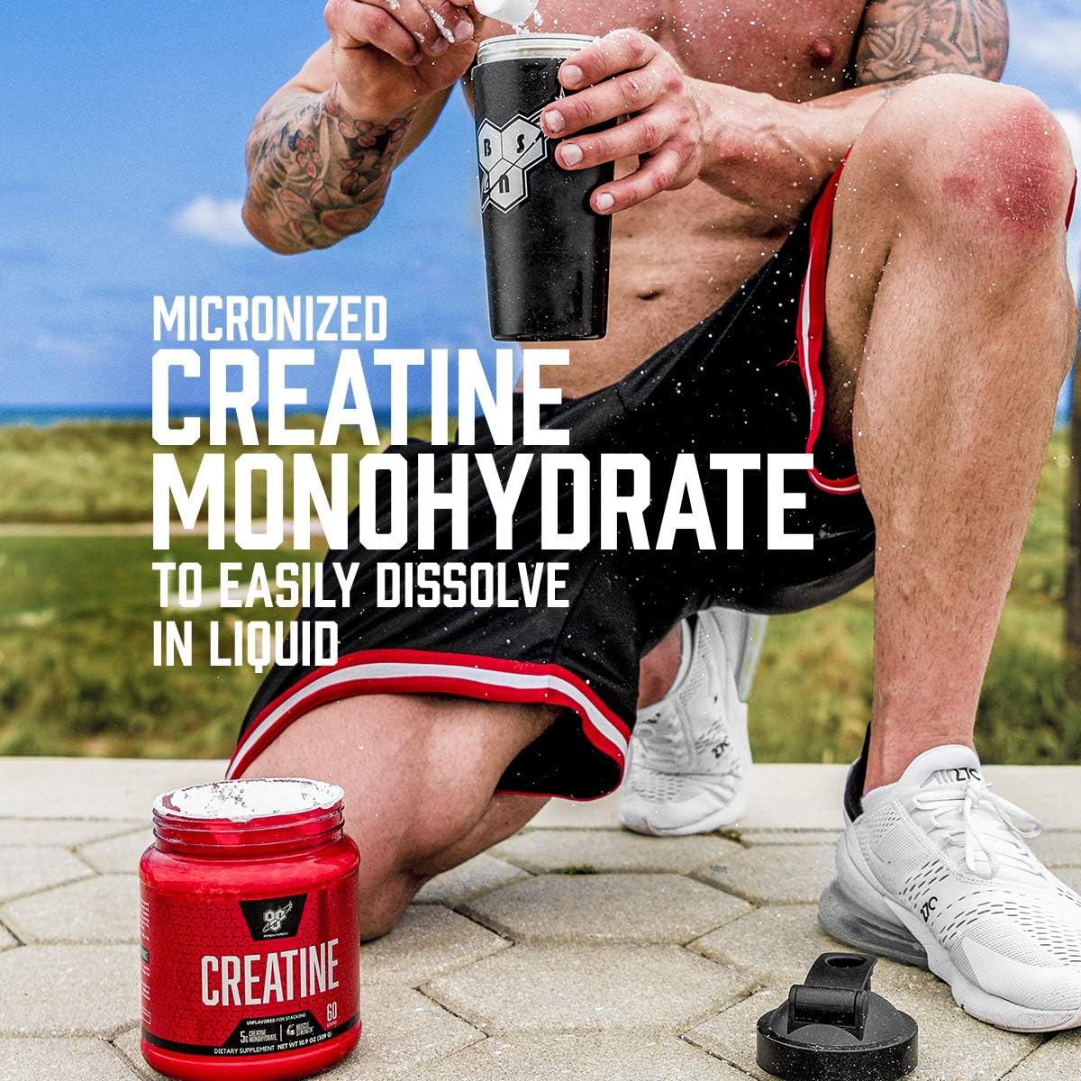 BSN Micronized Creatine Monohydrate Powder, Unflavored, 2 Months Supply-60 Servings: Health & Personal Care