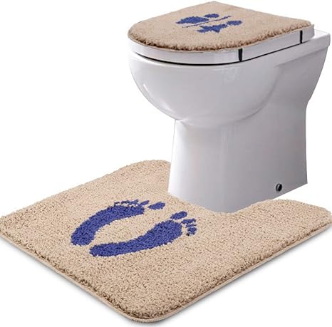 Amazon Vital Mini 洗えるトイレマット 抗菌 防臭 吸水 速乾滑り止め おしゃれなふわふわトイレマット セットレギュラーサイズ55 60cm２つカラーバリエーション保証付き トイレマット タンクカバー ホーム キッチン オンライン通販