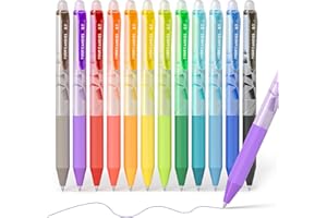 Four Candies 0.7mm Erasable Gel Pens, Make Mistakes Disappear Colored Pens, 12 Colors Retractable Fine Point Erasable Pens for Writing, Drawing, Planner & School Supplies