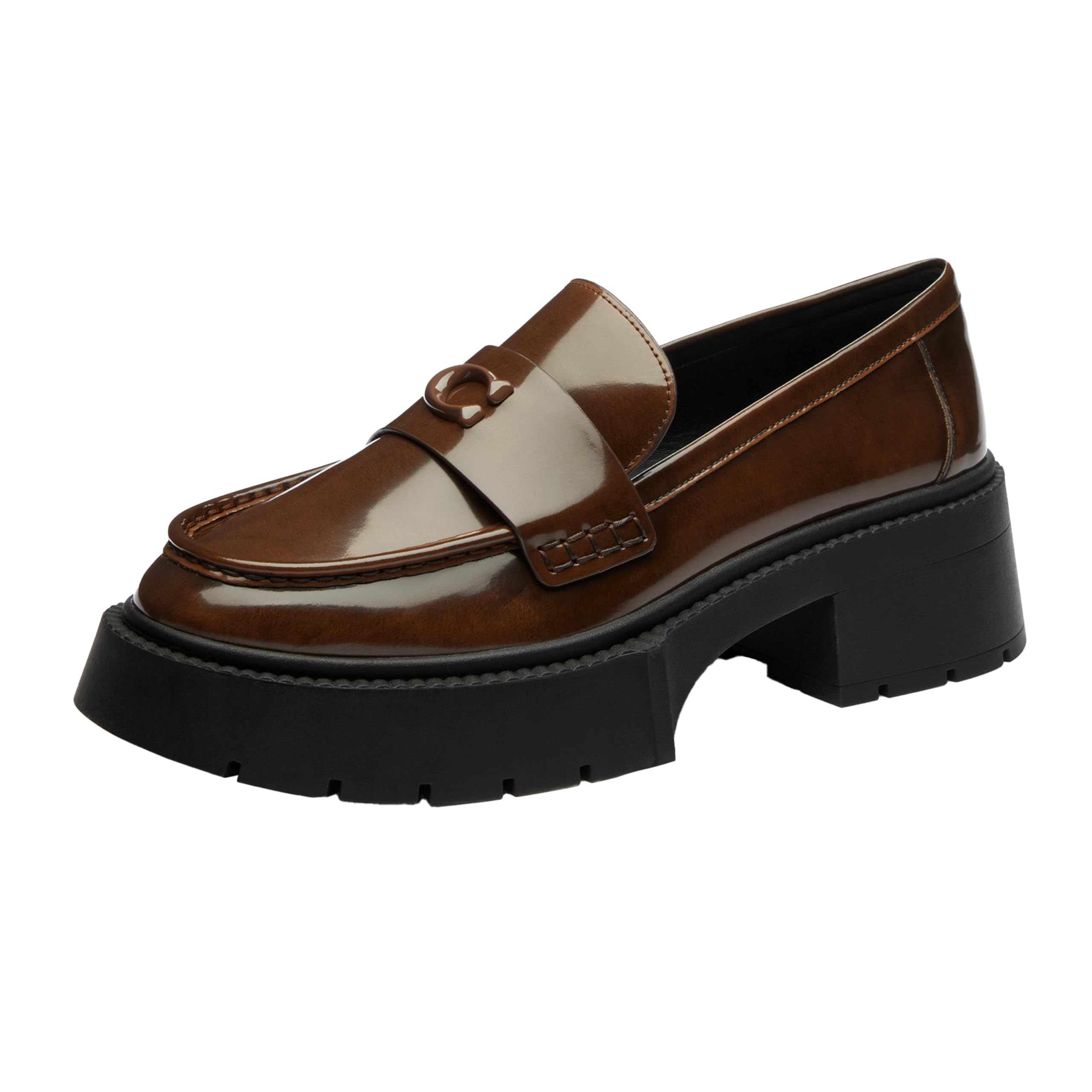 Coach Women’s Leah Platform Loafer, Saddle, 6