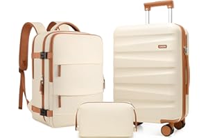 UKEIN Luggage Set with Backpack,Polycarbonate Carry On Luggage Airline Approved with Spinner Wheels, Hardshell Travel Suitcase with TSA Lock,Suitcase Set 3 Piece