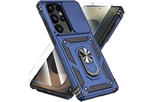 SunStory Phone Case for Samsung Galaxy S25 Ultra Case with HD Screen Protector & Kickstand & Slide Camera Cover,[ Military-Grade ] Protective Phone Case for Galaxy S25 Ultra 6.9",Blue