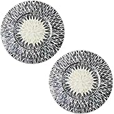 i-lan 2 Pack 13 Inch Mother of Pearl Decorative Charger Plates for Display, Sea Shell Inlay Wood Charger Plates for Dining, Party, Modern Style Decor Placemats for Dinner Plates,Black