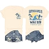Graphic Tees Women Oversized T-Shirts: Summer Hawaiian Beach Tops Shirts Hawaii Tropical Beachy Short Sleeve Outfit