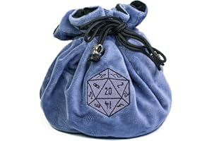 Cusdie High-Capacity Velvet Dice Bags with Pockets Storage Bag Capacity 200+ Dice Holder for DND RPG Game Dices Collection(Gr