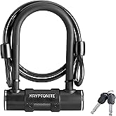 Kryptonite Parkview Bike U-Lock, 12mm Hardened Steel Shackle, 4ft Cable | 4ft Braided Steel Security Cable, Anti-Rotation Bent Foot Design &amp; Pick-Resistant Disc-Style Cylinder Security, 2 keys