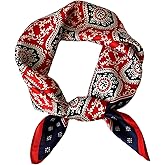 Aufeel Women's 100% Pure Mulberry Silk Small Square Scarf - Neckerchief Women - Silk Headscarf - 21" x 21"