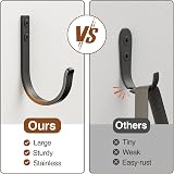 Josmimic 10-Pack Wall Hooks 22LB Heavy Duty Aluminum Hanger Black Matte view 2