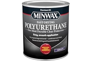 Minwax Fast Drying Polyurethane Protective Wood Finish, Warm Satin, 1 Quart