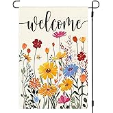 ARGOOFG Spring Summer Garden Flag 12x18 Inch Double Sided Outside Colorful Floral Daisy Flowers Outdoor Seasonal Holiday Welcome Yard Porch Decoration