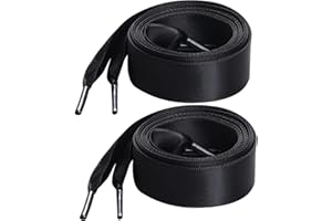 Marrywindix 2 Pairs 47" Flat Satin Ribbon Shoelaces Silk Shoestring Wide Shoe Laces for Sneaker Skate Shoes Boots Sport Shoes