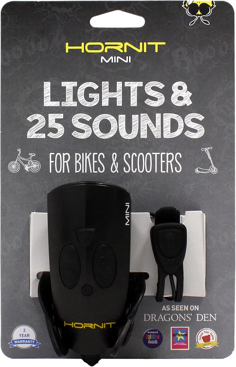 Hornit MINI Bike Bell Black/Black with Remote Trigger 25 Sounds 6 Lights