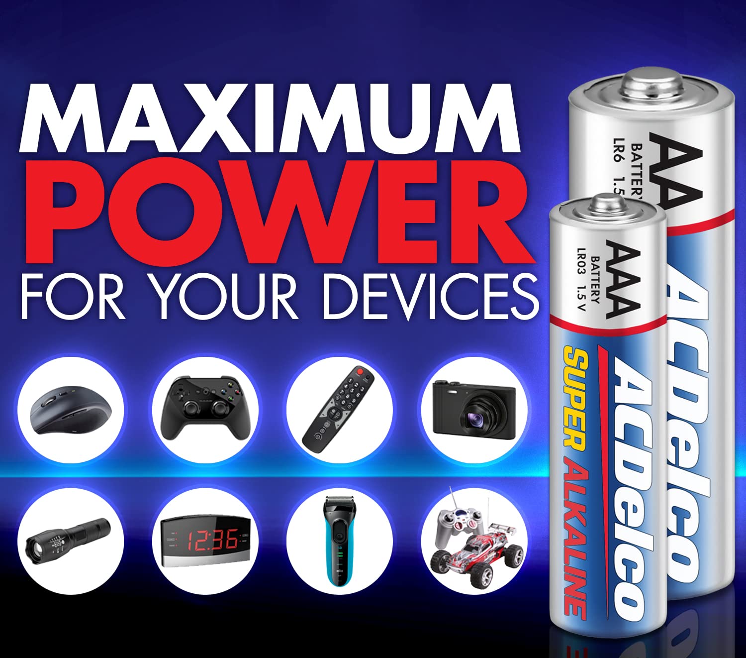 ACDelco AA and AAA 200-Count Combo Pack Super Alkaline Batteries, 100-Count Each, 10-Year Shelf Life, Reclosable Packaging