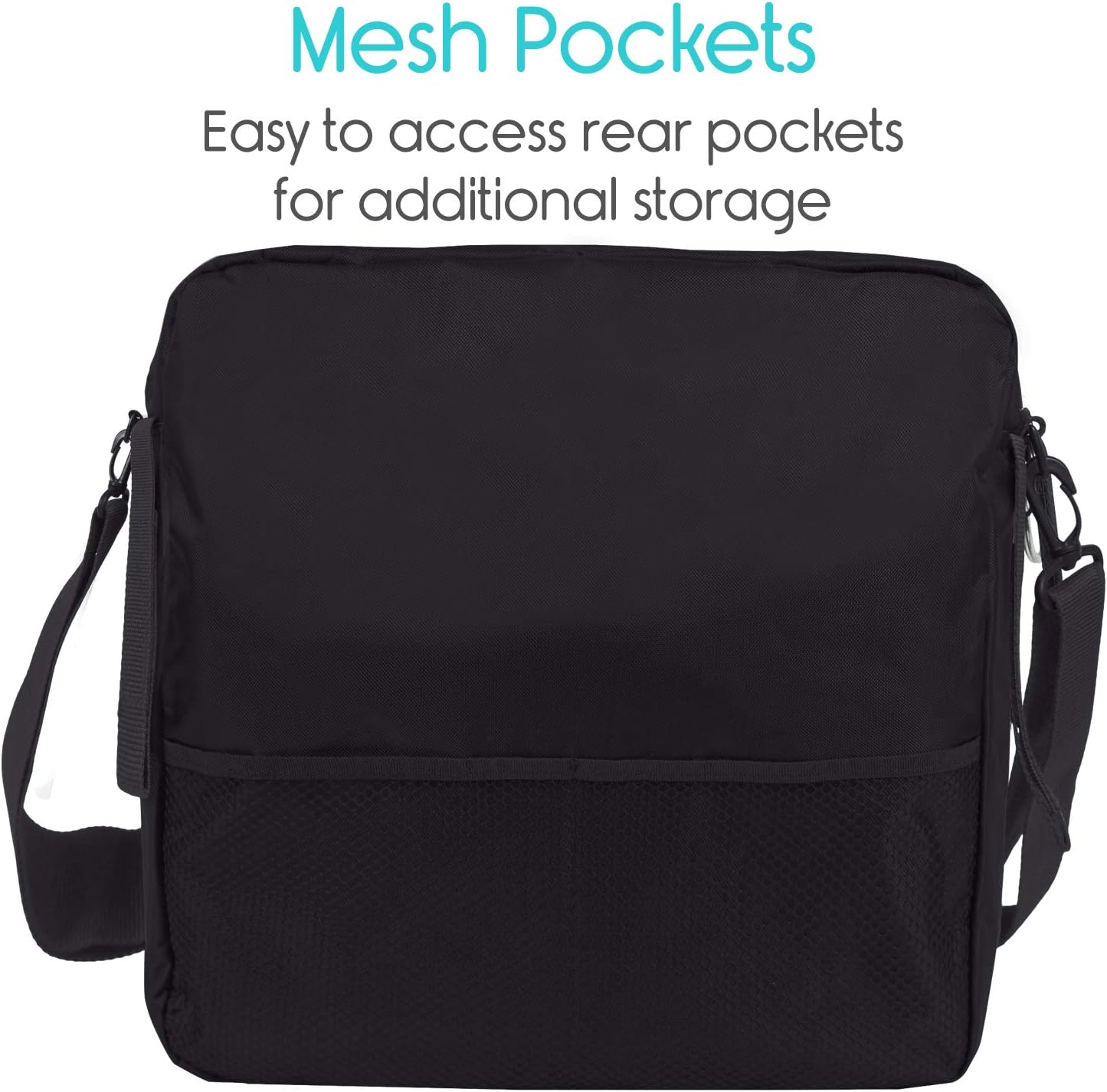 Vive Rollator Bag - Universal Travel Tote for Carrying Accessories on Wheelchair, Rolling Walkers & Transport Chairs - Lightweight Laptop Basket for Handicap, Disabled Medical Mobility Aid Pouch: Health & Personal Care