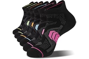 Leguper 6 Pack Performance Men Womens Ankle Socks - Cushioned Athletic Low Cut Running Socks, Anti-Blister Sport Socks