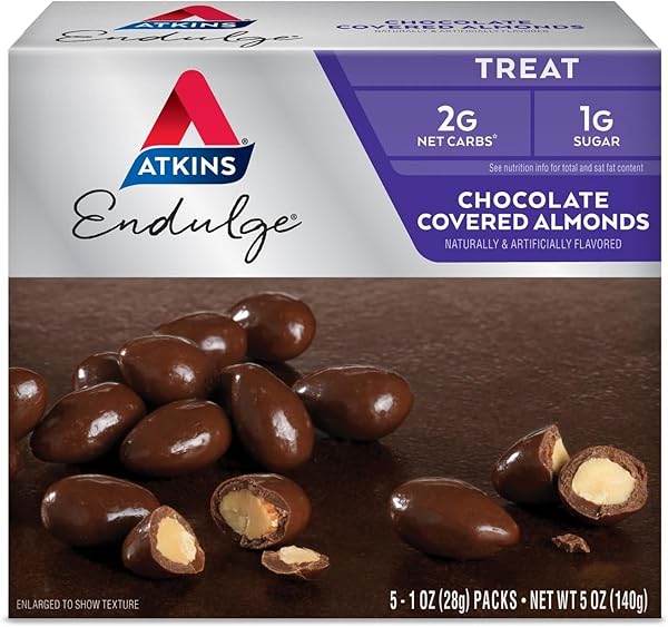 ATKINS ENDULGE TREAT CHOCOLATE COVERED ALMONDS. RICH &...