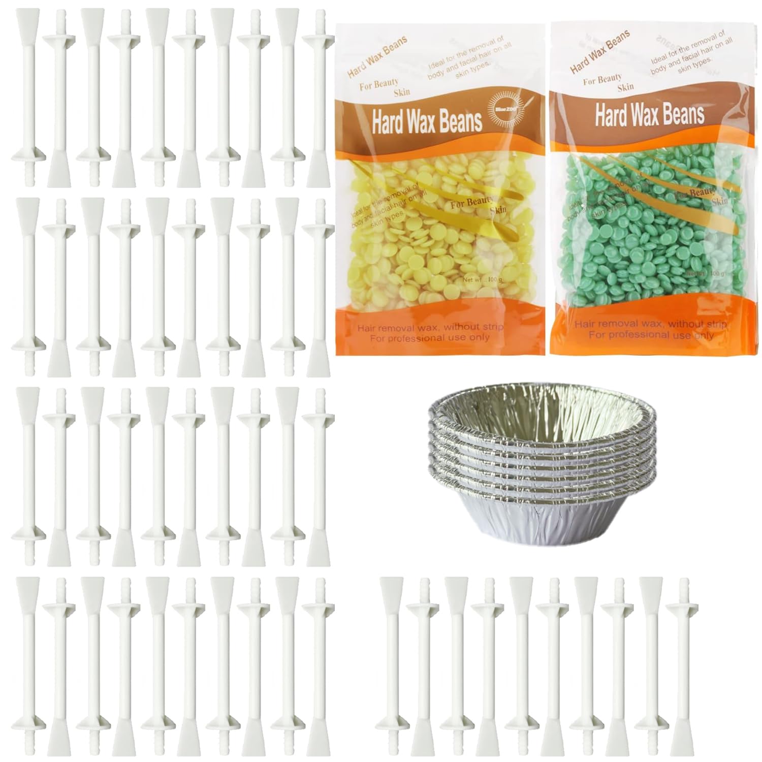 Nose Wax Kit for Men and Women, 200g Nose Hair Removal Wax with 50 Pcs Wax Sticks, 6pcs Aluminum Cup for Nostril Cleaning