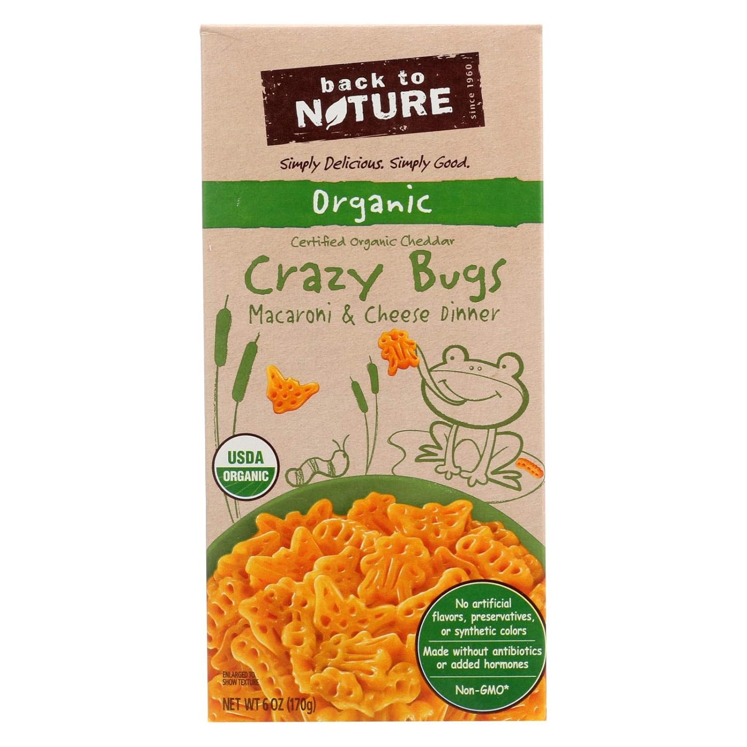 Back to Nature Organic Crazy Bugs Macaroni and Cheese Dinner, 6 Ounce -- 12 per case.