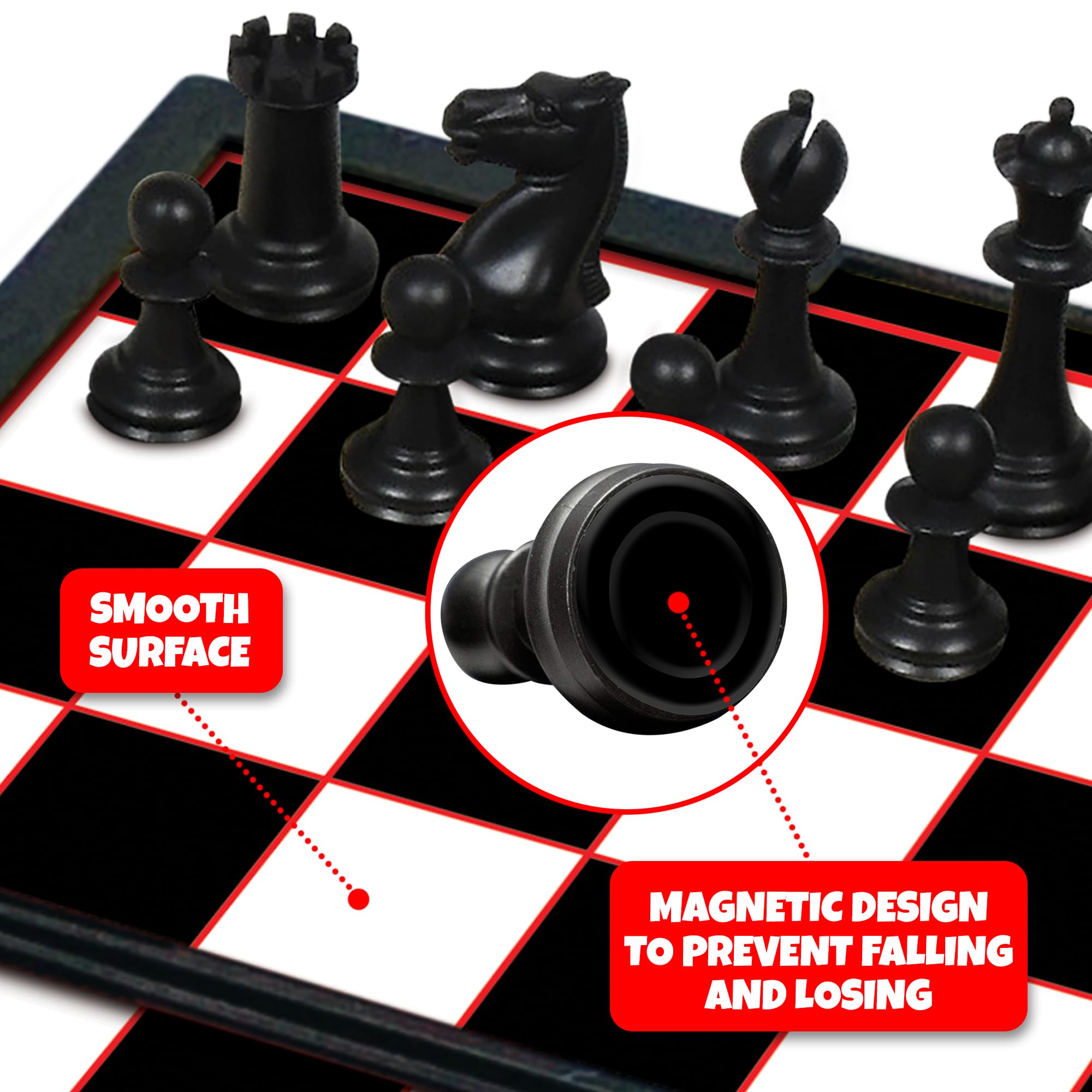 Gamie Magnetic Board Travel Games for Kids, Set Includes 12 Retro Fun Games - 5