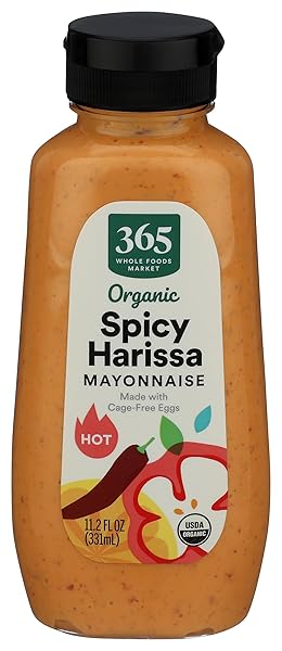 WHOLE FOODS MARKET, ORGANIC SPICY HARISSA MAYONNAISE, 11.2...