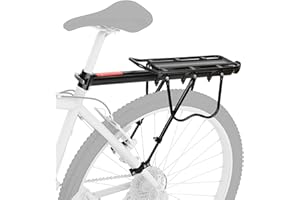 SAMRELAX Rear Bike Rack - Universal 110Lbs Capacity Bicycle Cargo Rack with Reflective, Adjutable Quick Release Mountain Road Bikes Pannier Carrier,Bike Luggage Rack