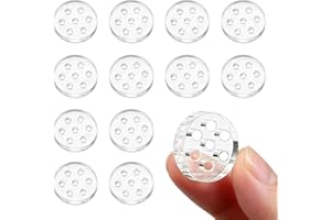 20Pcs 8 mm/0.3 Inch Diameter Clear High Borosilicate Glass Screens Filters with 7 Honeycomb Holes Transparent Glass Screen Fi