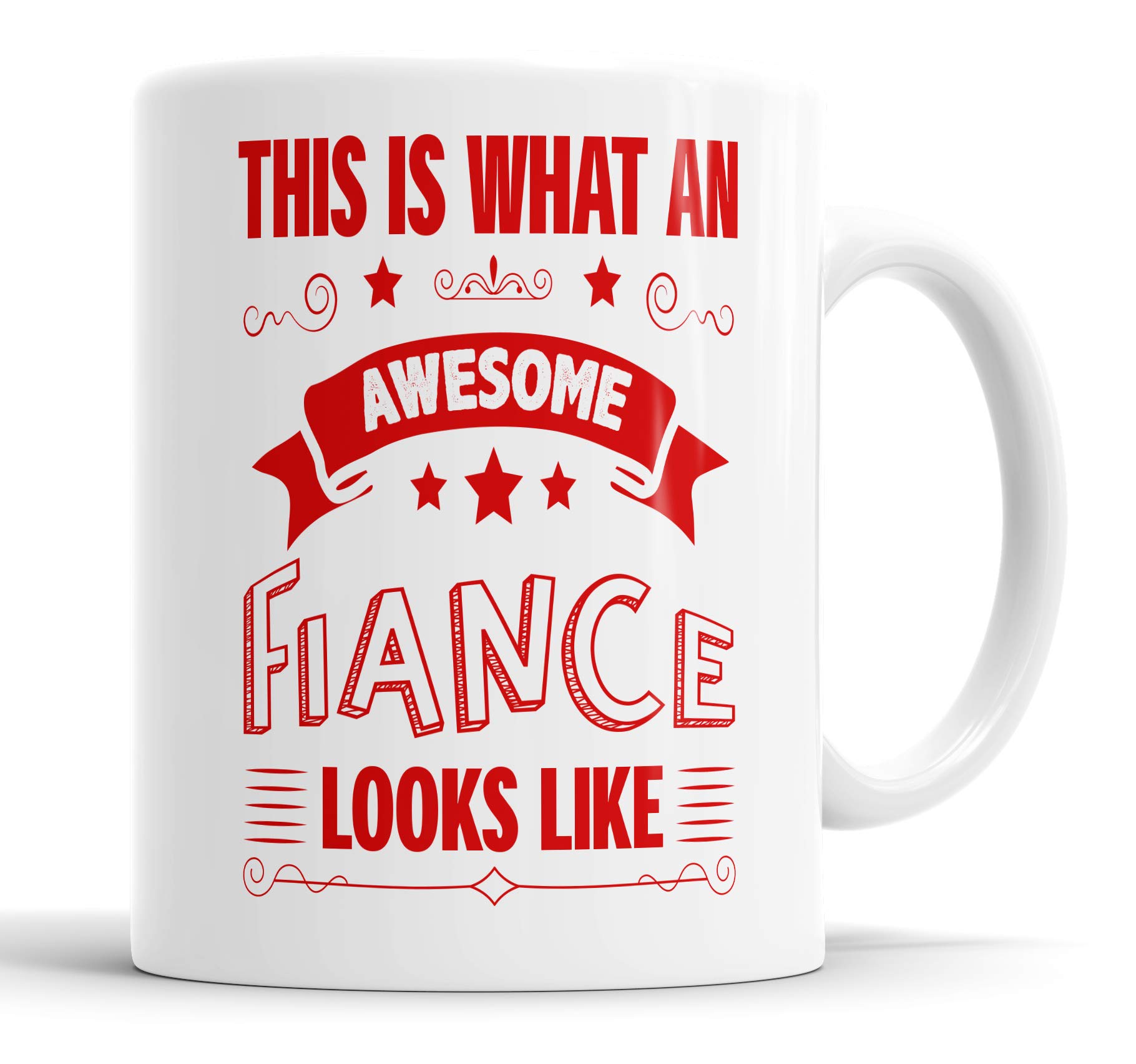 This is What an Awesome Fiance Looks Like Mug Humour, Joke, Leaving Present, Friend Gift Cup Birthday Christmas, Ceramic Mugs