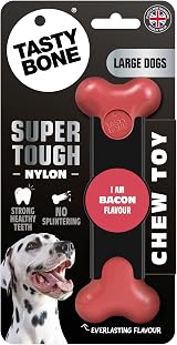 TastyBone Nylon Dog Chew Toy Bacon Large Indestructible UK Made