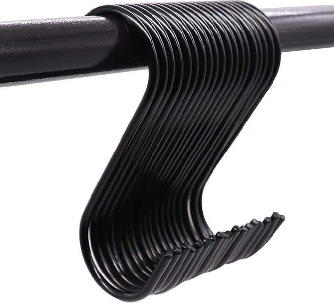30 Pack ESFUN Heavy Duty S Hooks Black Steel S Shaped Hooks for Hanging
