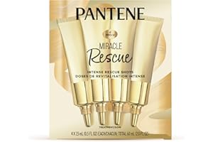 Pantene Hair Mask for Dry Damaged Hair, Deeply Moisturizing and Weightless, Miracle Intense Rescue Shots, Paraben Free, 60 mL