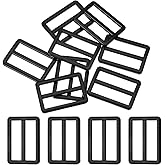 uxcell 8pcs Flat Metal Slide Buckle 1" 1.2" 1.5" 2" Adjustable Buckles Webbing Strap Fastener Tri Glide Adjuster Slider