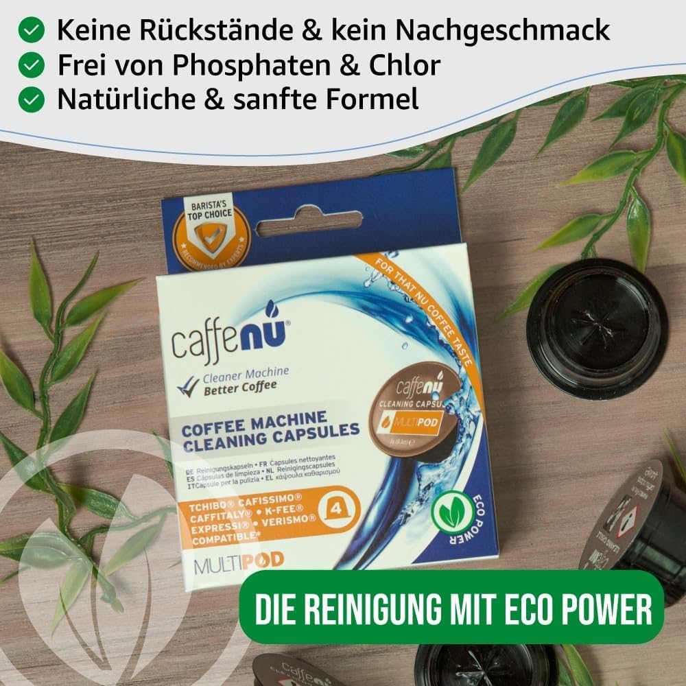 Caffenu Multipod Reinigungskapseln, für Tchibo Cafissimo, Caffitaly, K-fee, Verismo, Expressi, 4-Stück 4